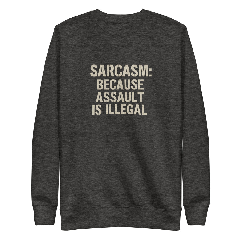 PureSarcasm sarcastic sweatshirt - charcoal heather, front view