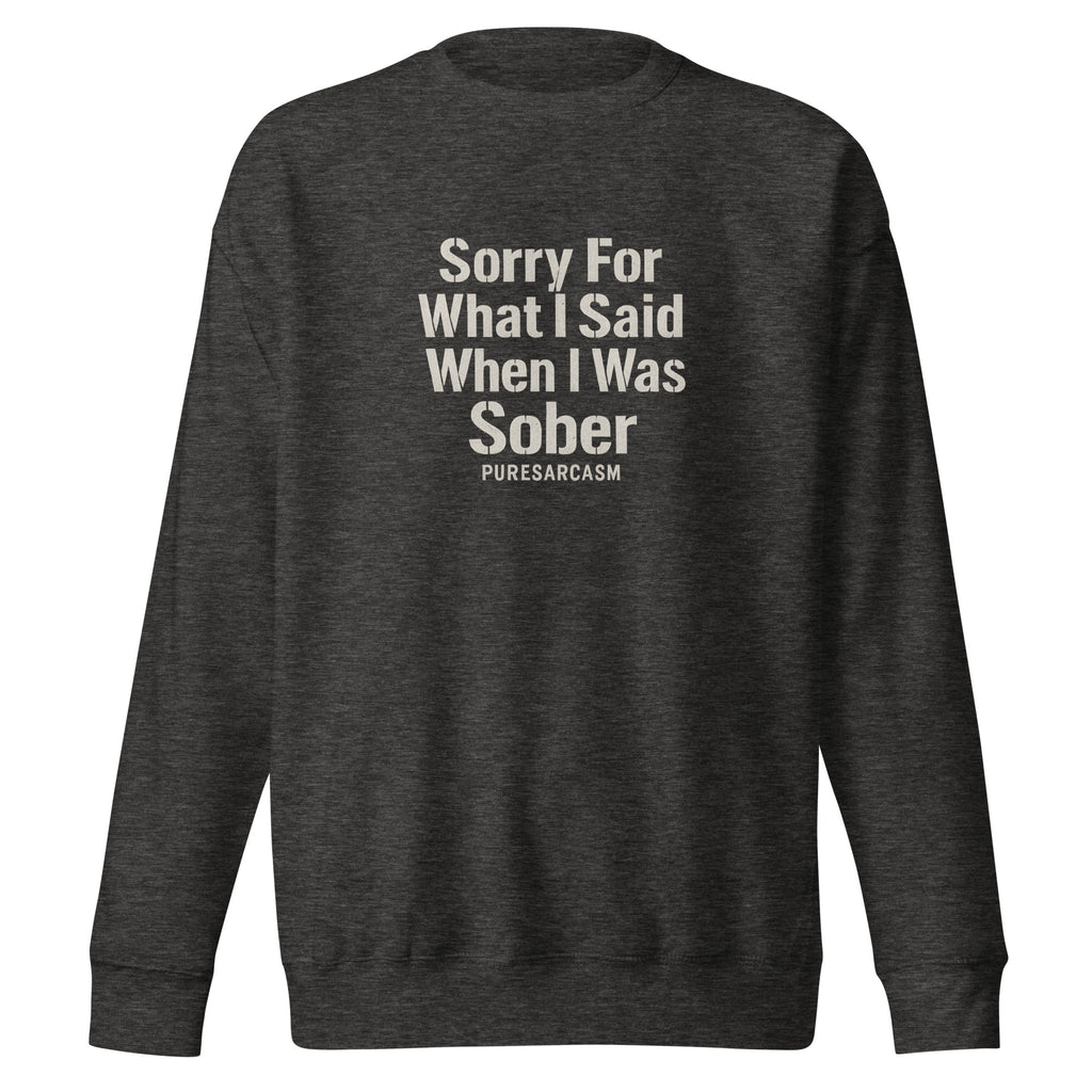 PureSarcasm sarcastic sweatshirt - charcoal heather, front view