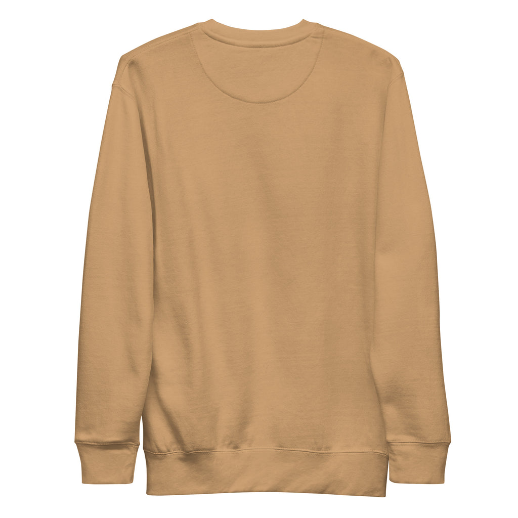 Sarcasm: Because Assault Is Illegal - Sarcastic Sweatshirts | PureSarcasm in Premium Sweatshirt Khaki - Back View | Sarcastic Sweatshirts | PureSarcasm