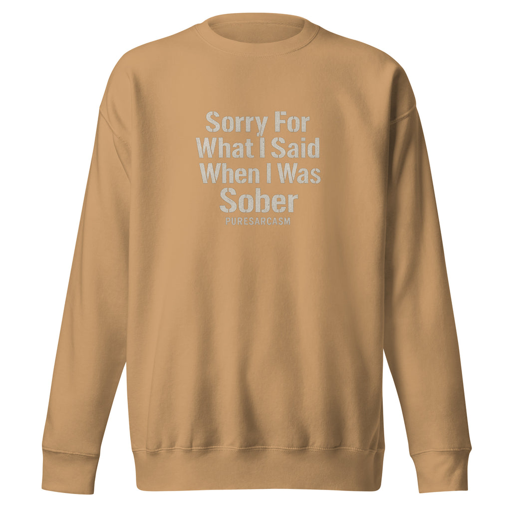 PureSarcasm sarcastic sweatshirt - premium khaki, front view