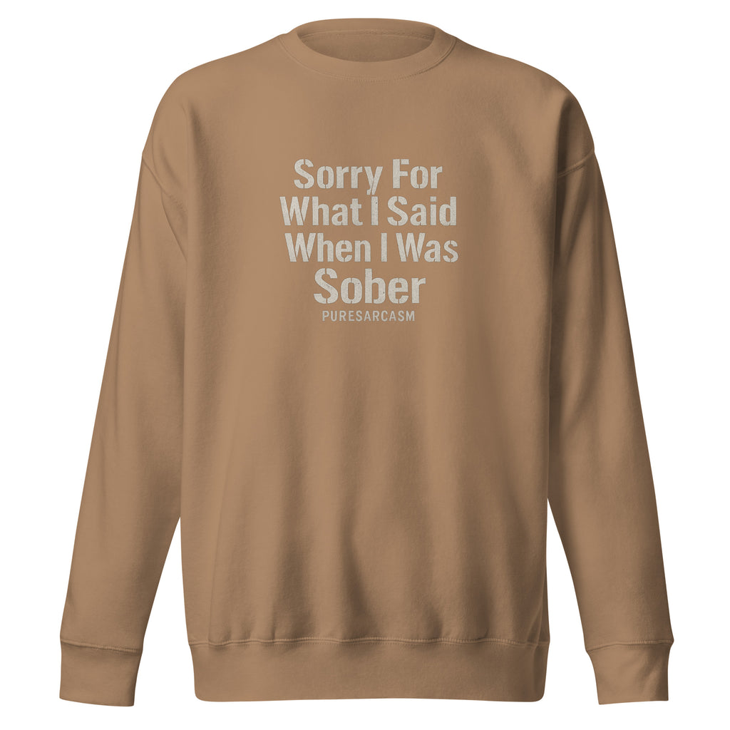 PureSarcasm sarcastic sweatshirt - premium latte, front view