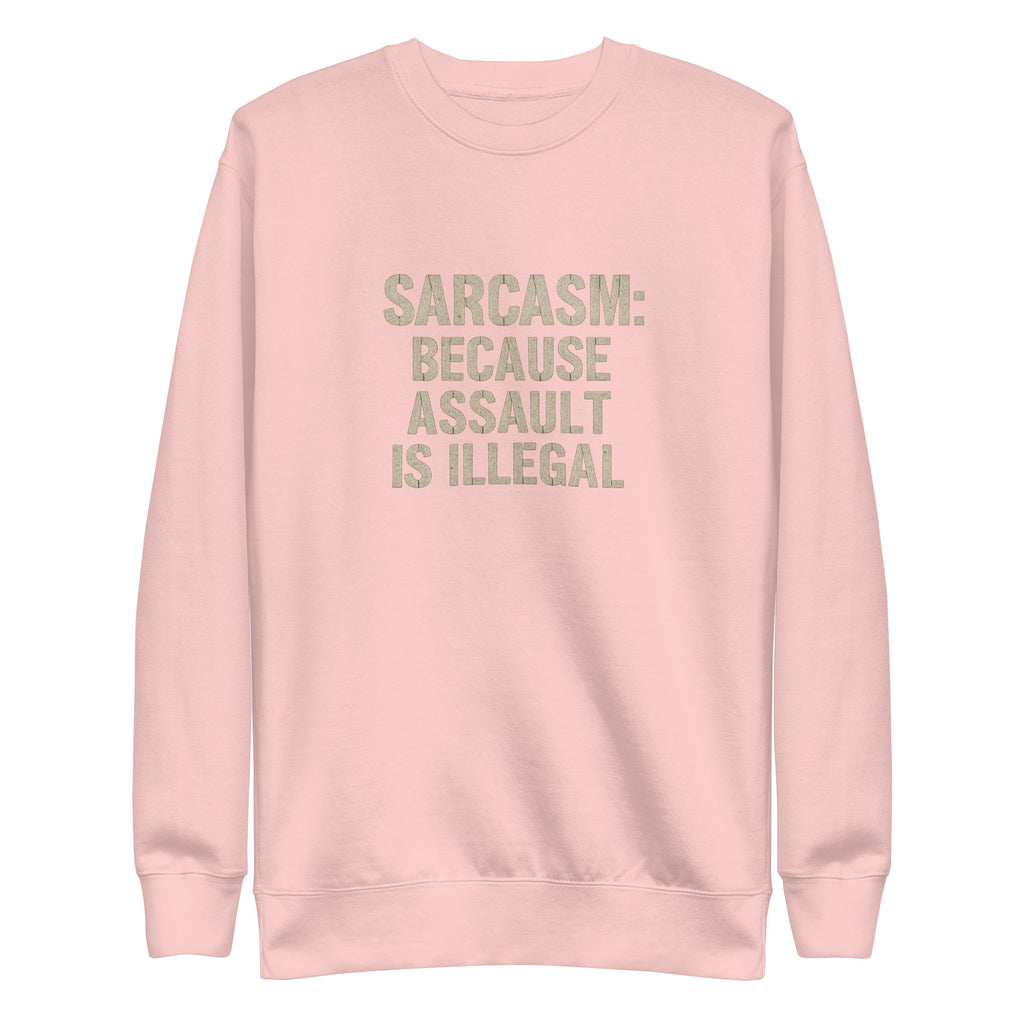 PureSarcasm sarcastic sweatshirt - light pink, front view