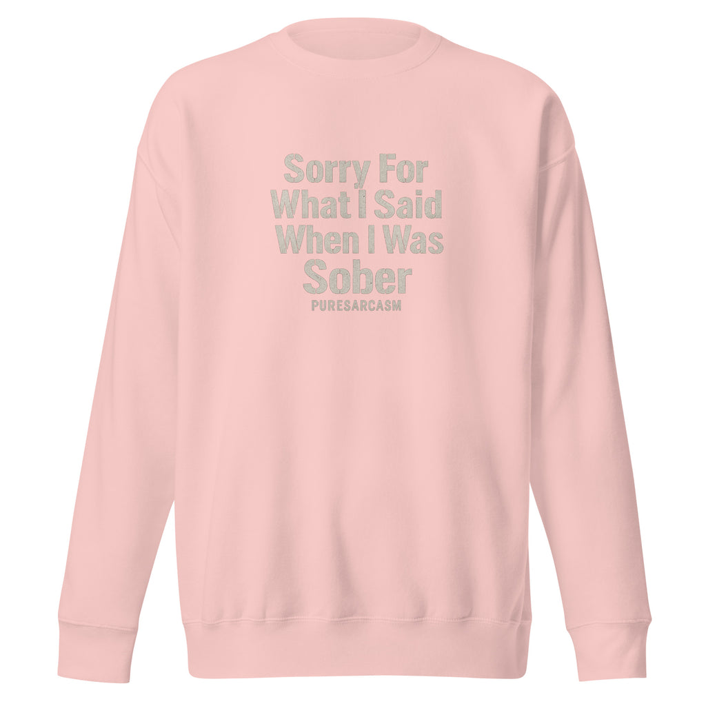 PureSarcasm sarcastic sweatshirt - light pink, front view