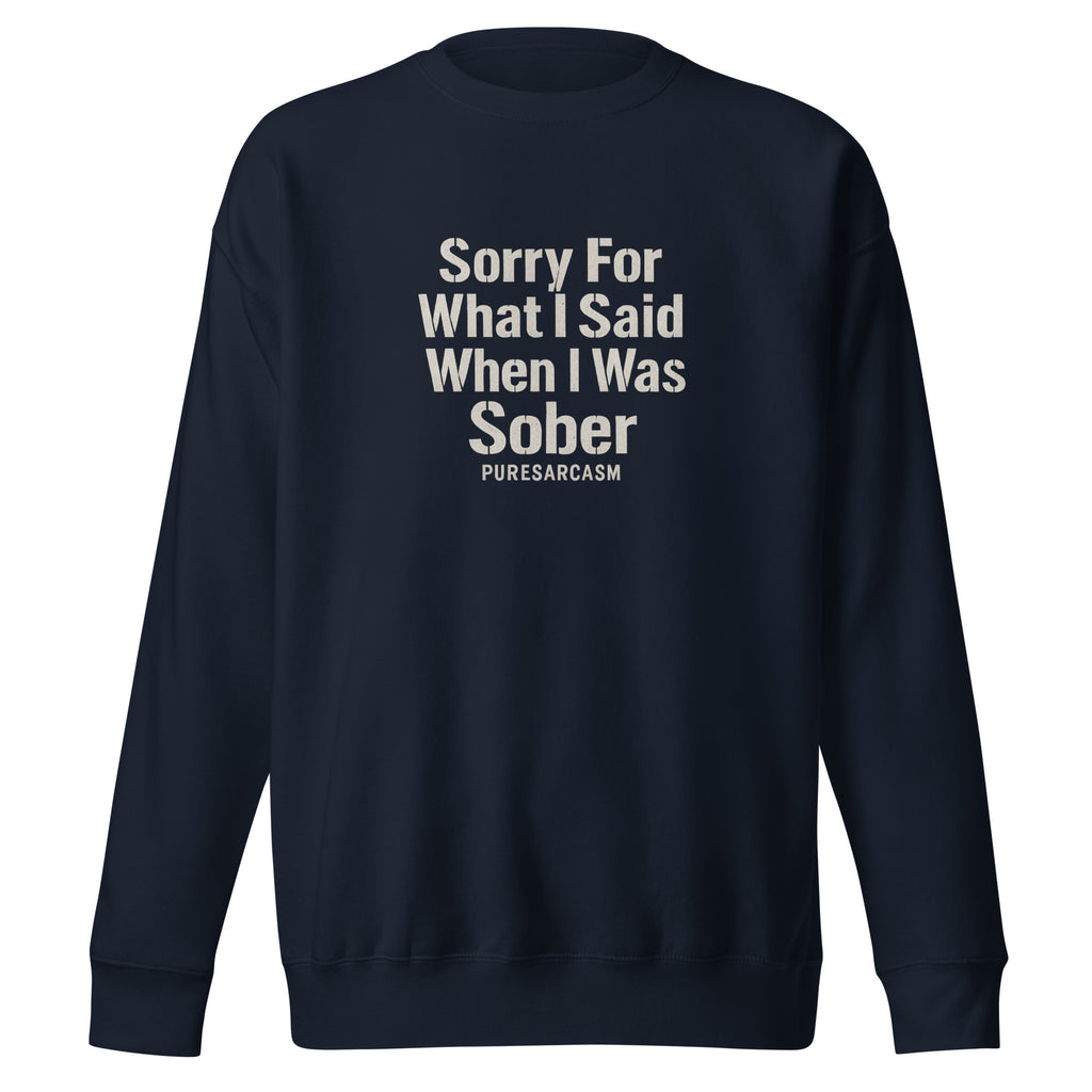 PureSarcasm sarcastic sweatshirt - navy blazer, front view