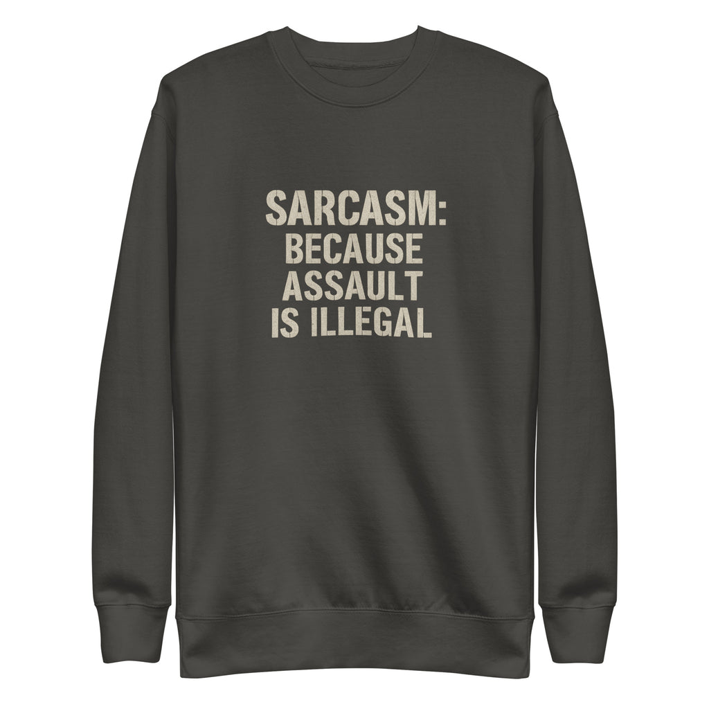 PureSarcasm sarcastic sweatshirt - vintage black, front view