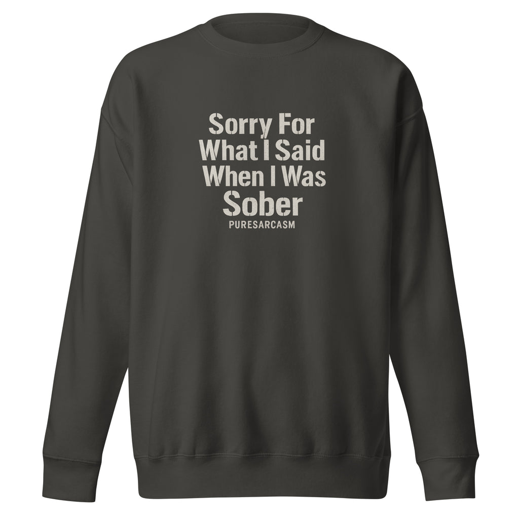 PureSarcasm sarcastic sweatshirt - vintage black, front view