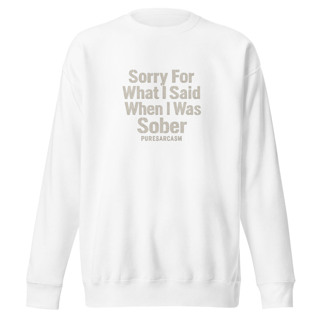 PureSarcasm sarcastic sweatshirt - premium white, front view