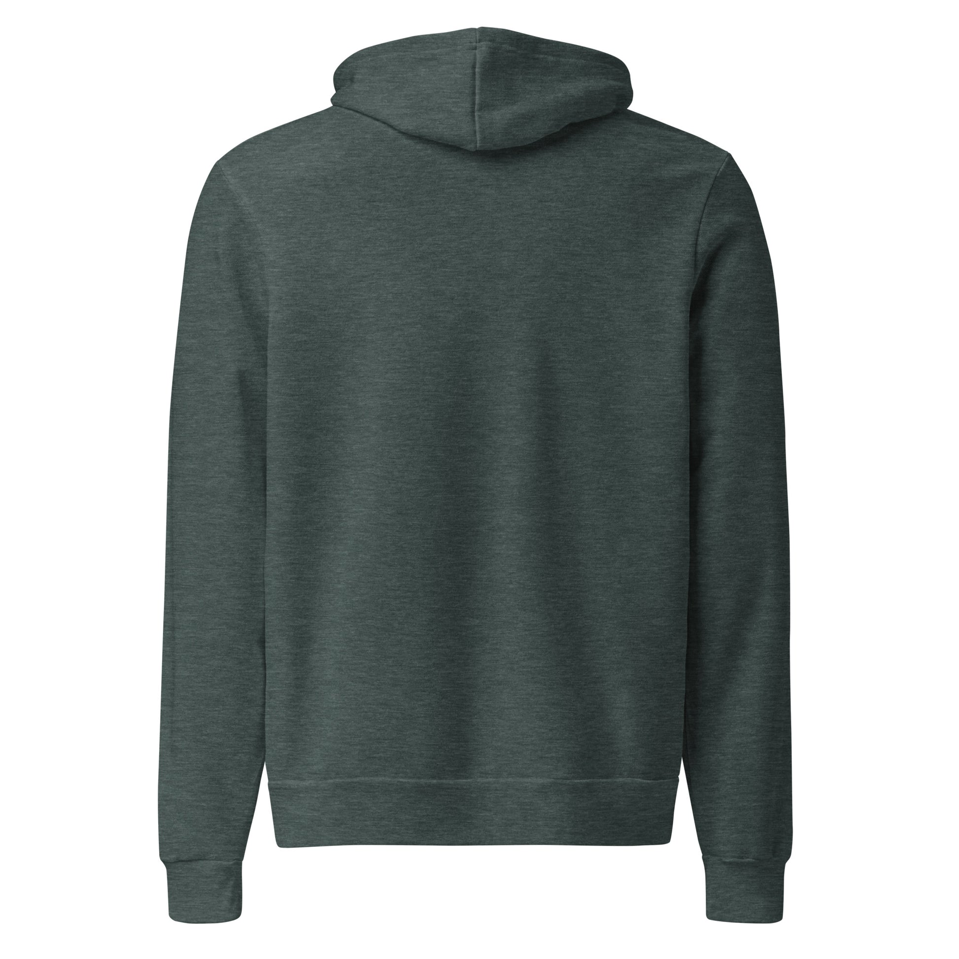 Big Goals, Zero Motivation sarcastic hoodie - heather forest, back view