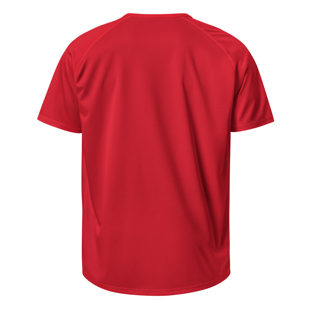 AutoCorrect Ruined My Marriage sarcastic t-shirt - sports jersey red, back view