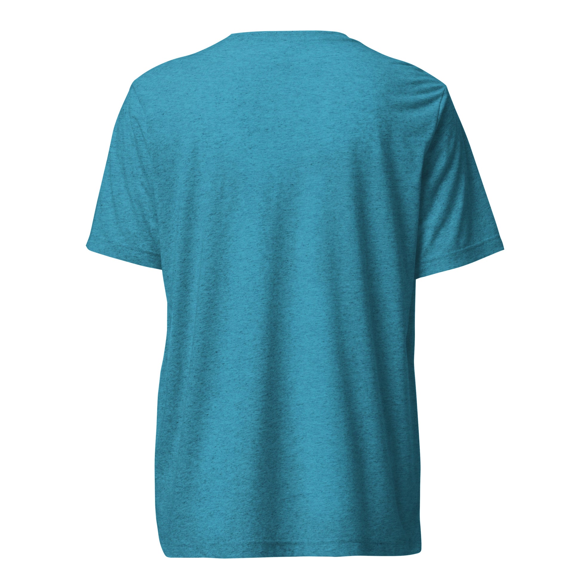 Can’t Talk, Existential Dread sarcastic t-shirt - aqua triblend, back view