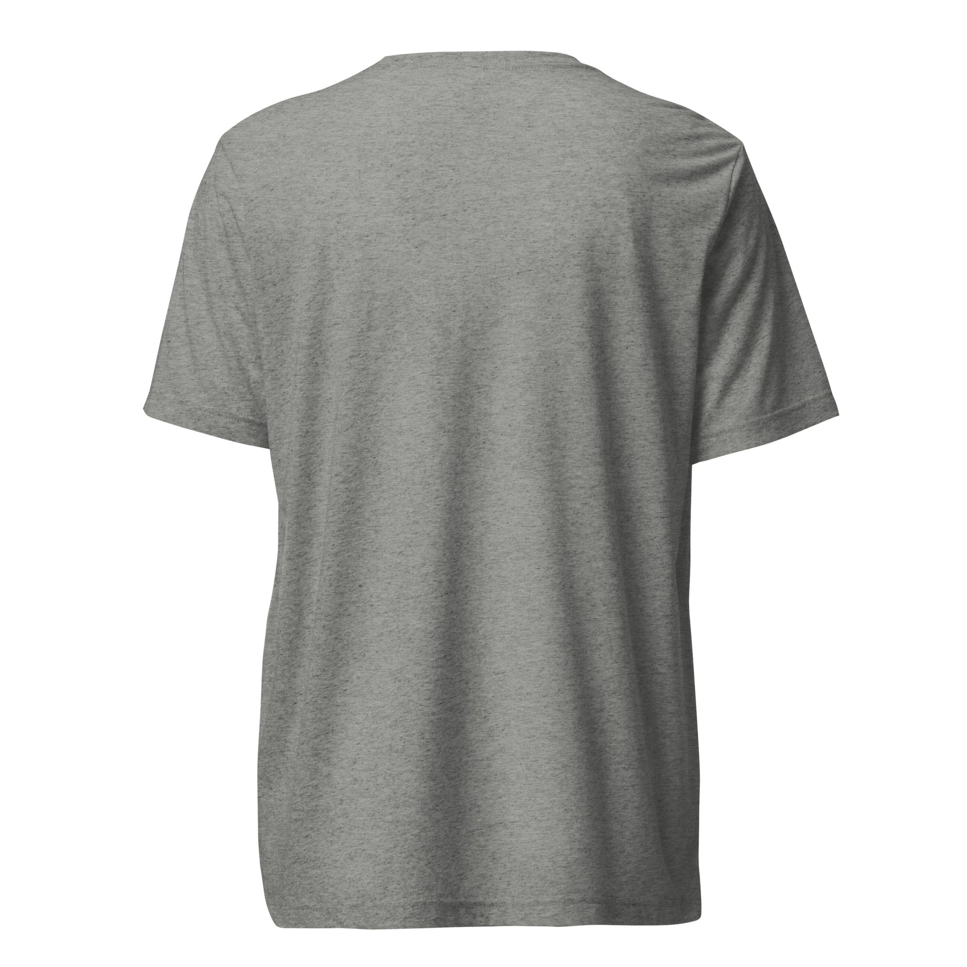 Teamwork Makes Me Tired sarcastic t-shirt - athletic grey triblend, back view