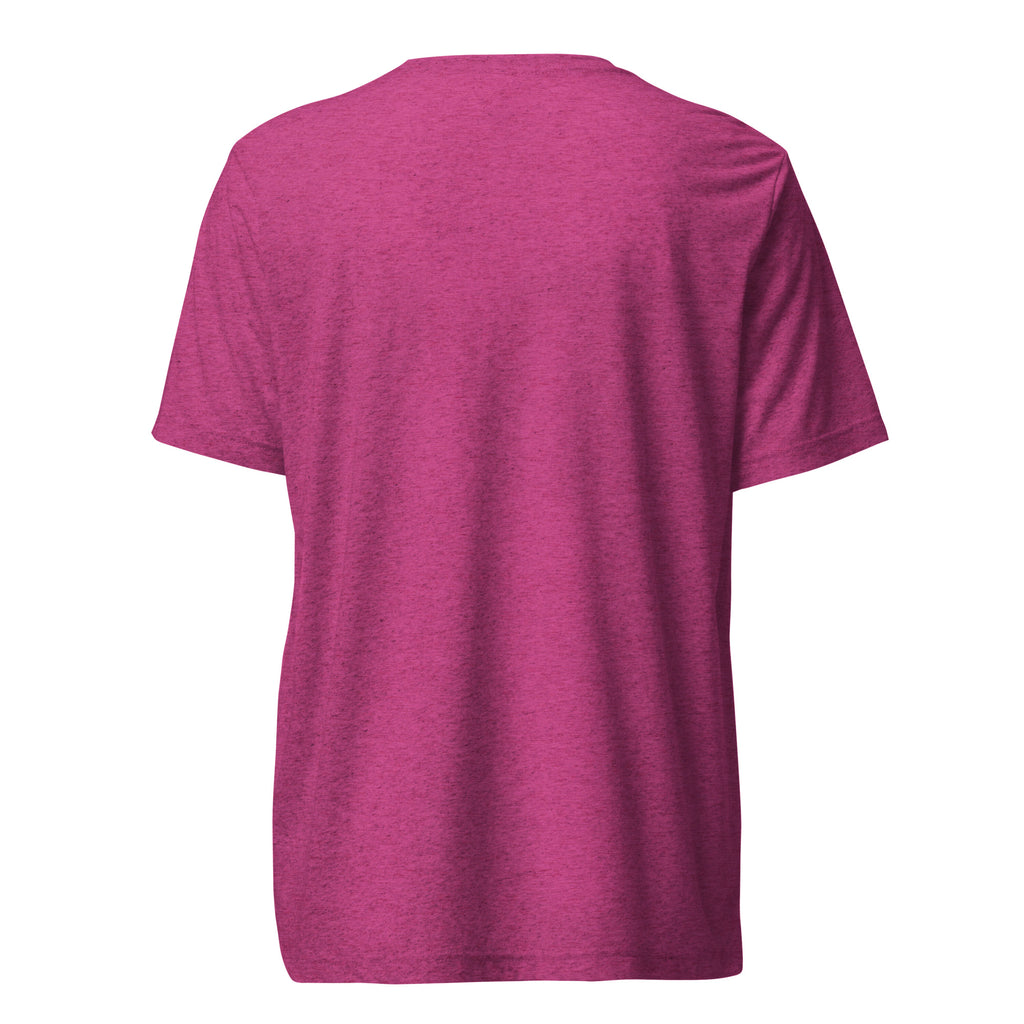 Can’t Talk, Existential Dread sarcastic t-shirt - berry triblend, back view
