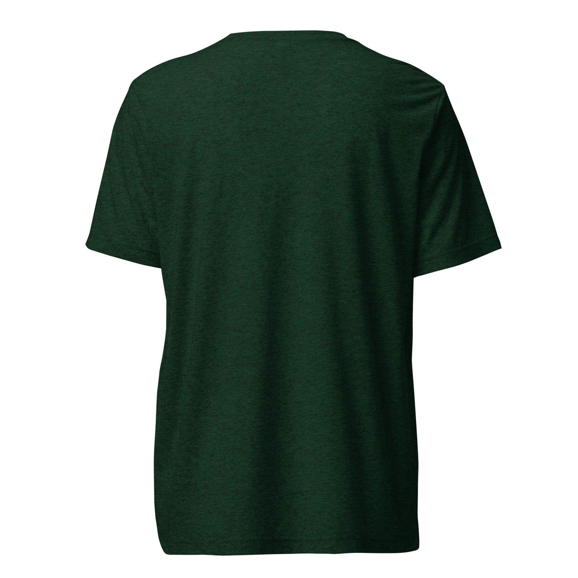 Can’t Talk, Existential Dread sarcastic t-shirt - emerald triblend, back view