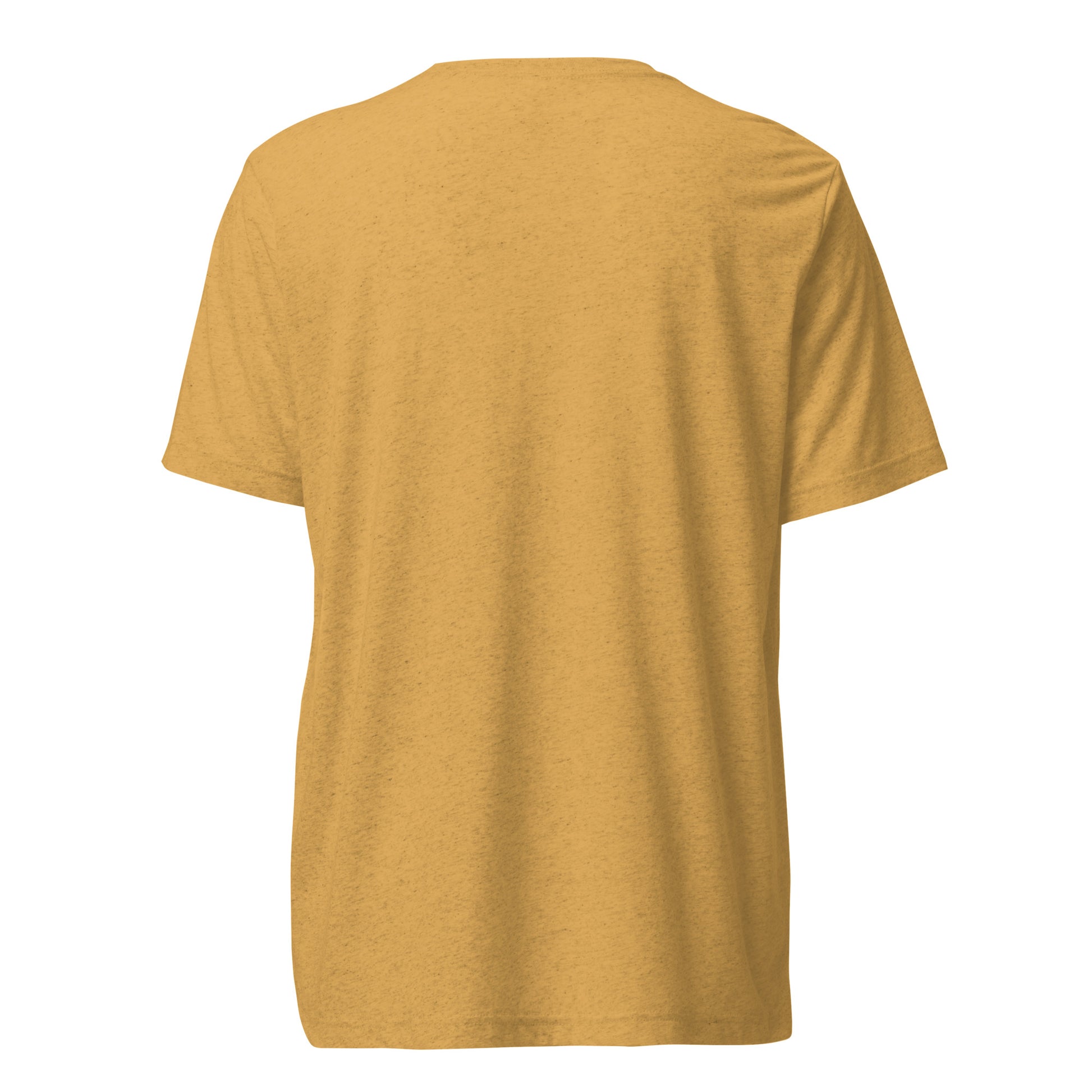 Can’t Talk, Existential Dread sarcastic t-shirt - mustard triblend, back view