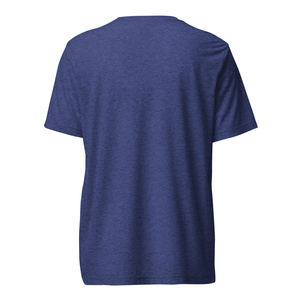 Can’t Talk, Existential Dread sarcastic t-shirt - navy triblend, back view