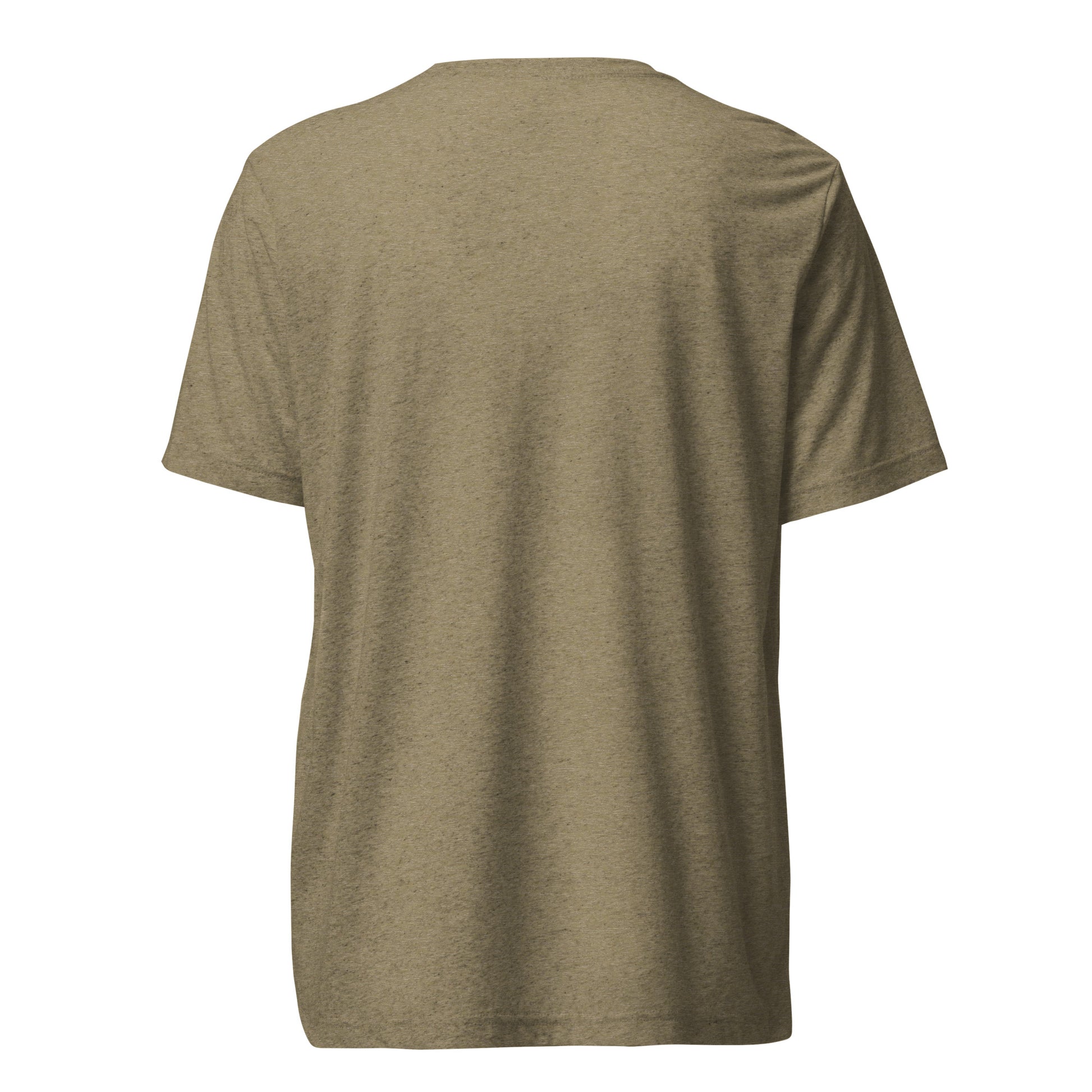 Teamwork Makes Me Tired sarcastic t-shirt - olive triblend, back view