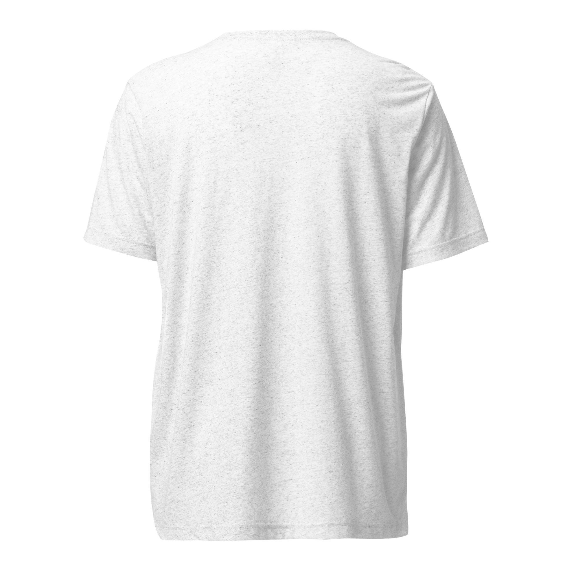 Can’t Talk, Existential Dread sarcastic t-shirt - solid white triblend, back view