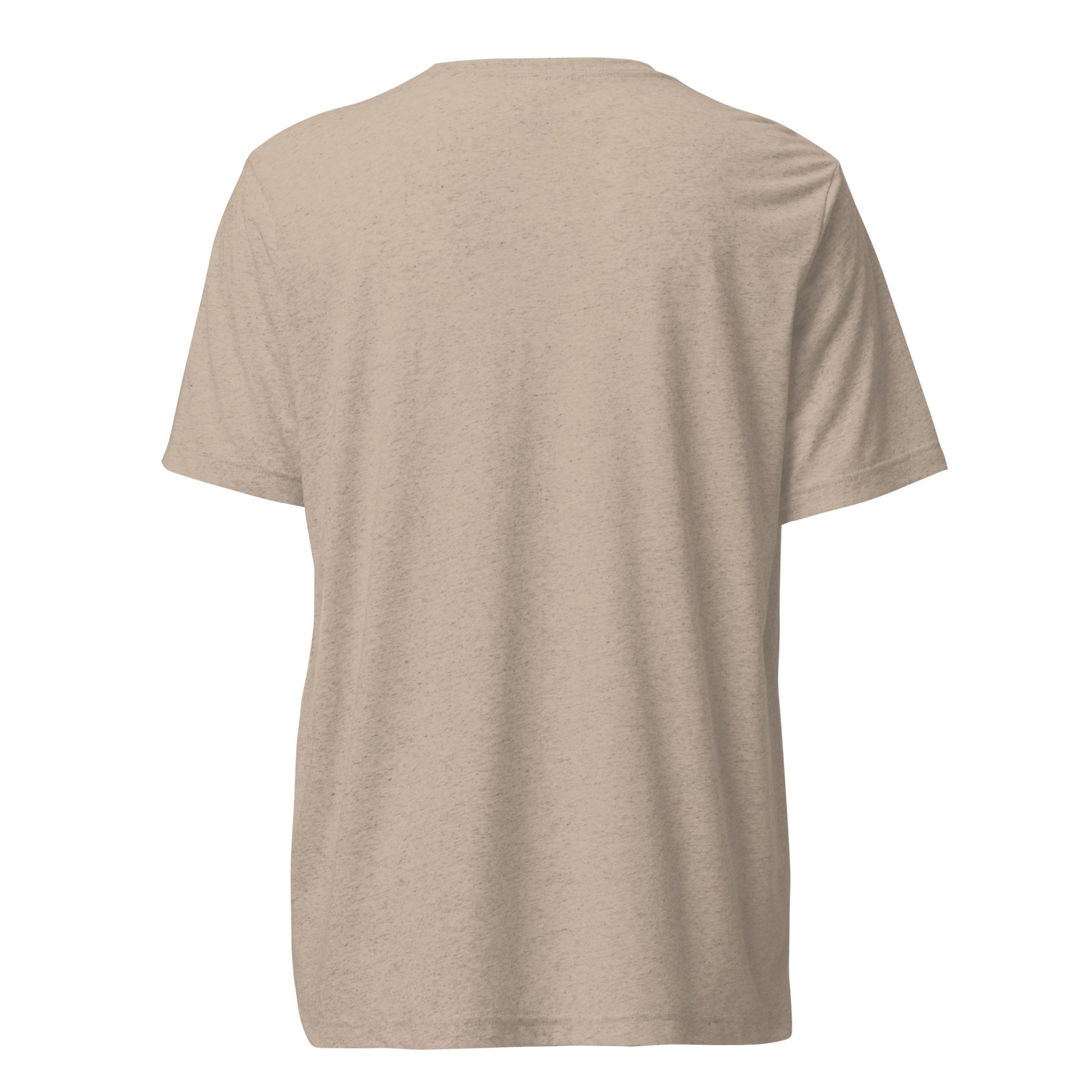 Can’t Talk, Existential Dread sarcastic t-shirt - tan triblend, back view