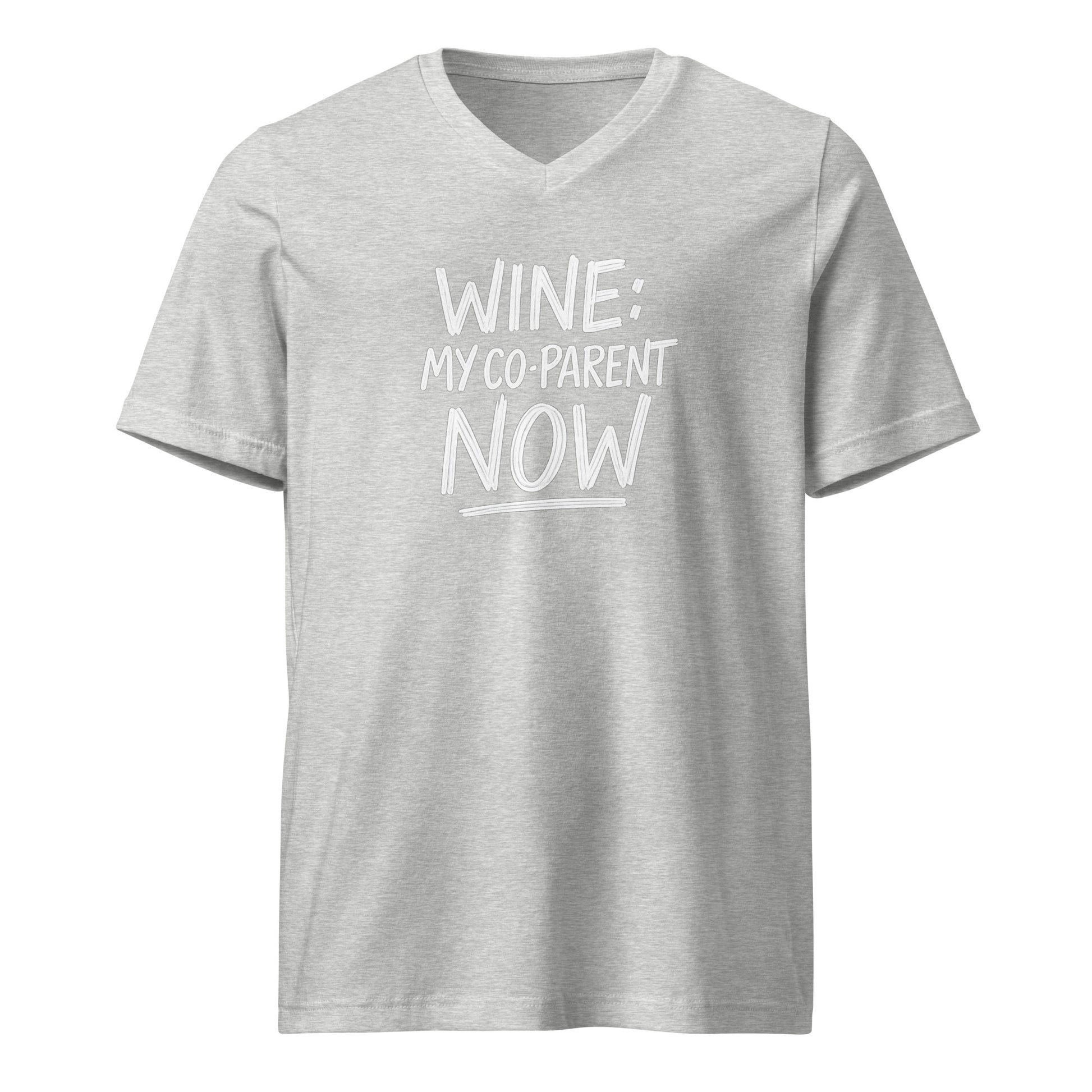 Wine: My Co-Parent Now sarcastic tumbler - athletic heather, front view