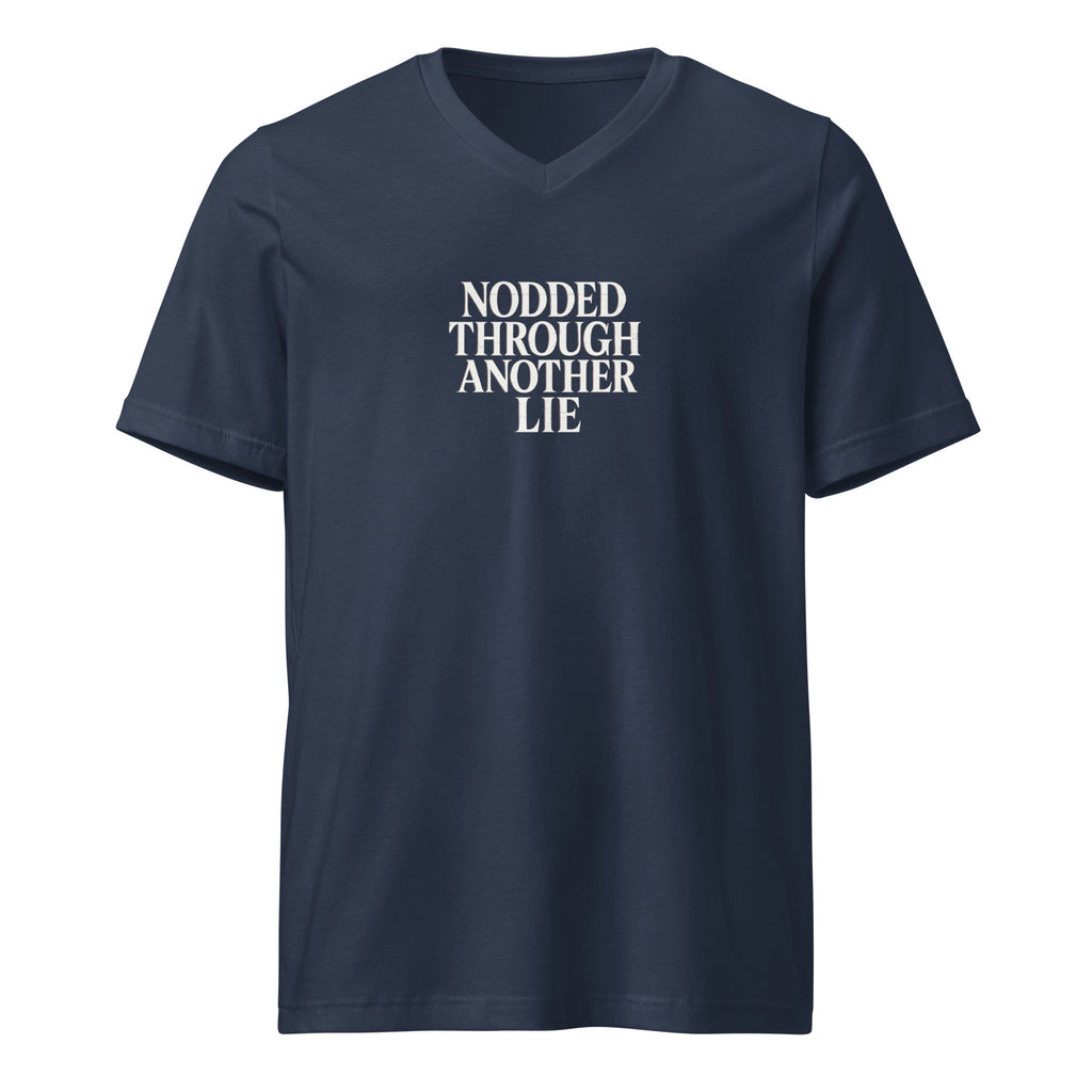 PureSarcasm sarcastic t-shirt - neck navy, front view
