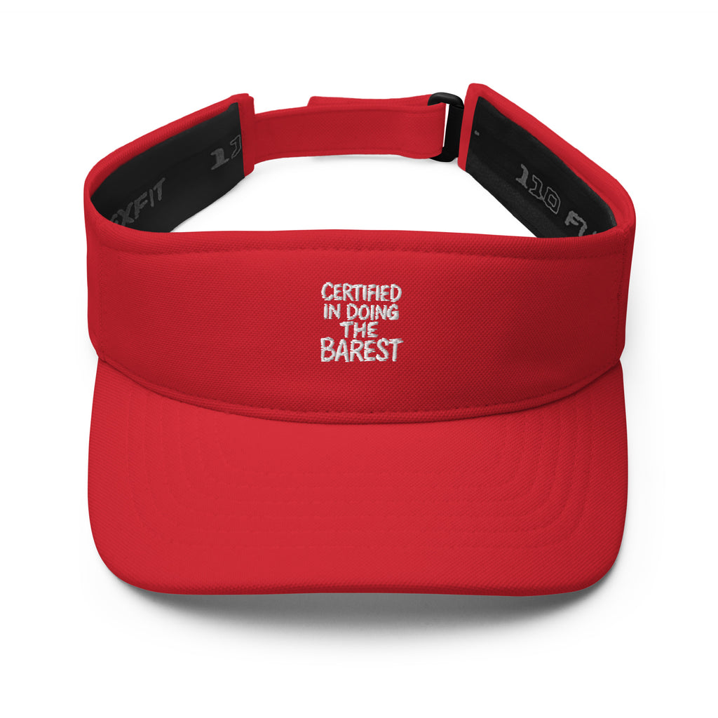Certified in Doing the Barest sarcastic hat - doing the barest - sarcastic in red, front view