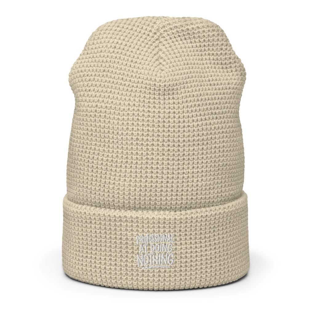 Professional at Doing Nothing - Sarcastic Beanie in Beanie Birch - Front View | Sarcastic Beanie | PureSarcasm