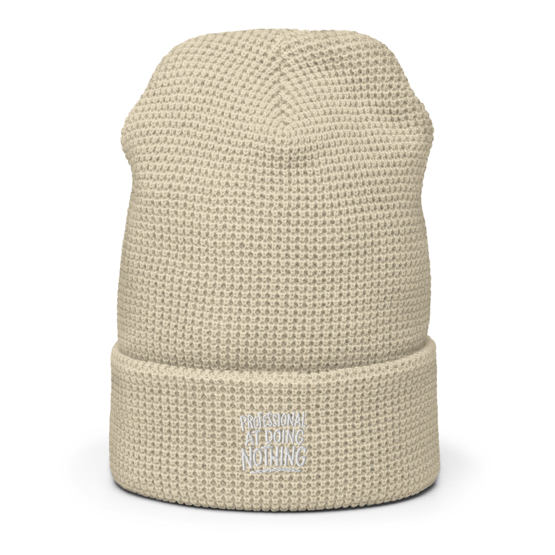 Professional at Doing Nothing - Sarcastic Beanie in Beanie Birch - Front View | Sarcastic Beanie | PureSarcasm