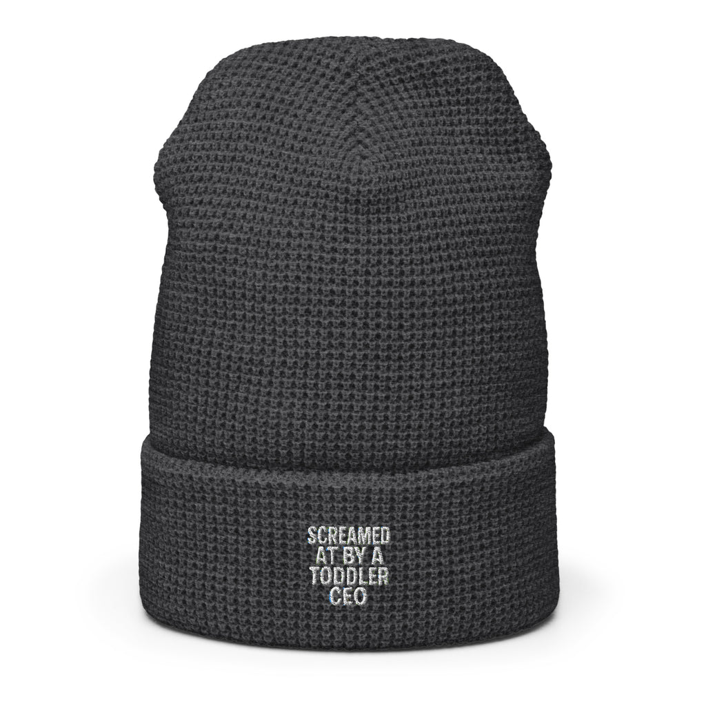 PureSarcasm sarcastic beanie - heather charcoal, front view