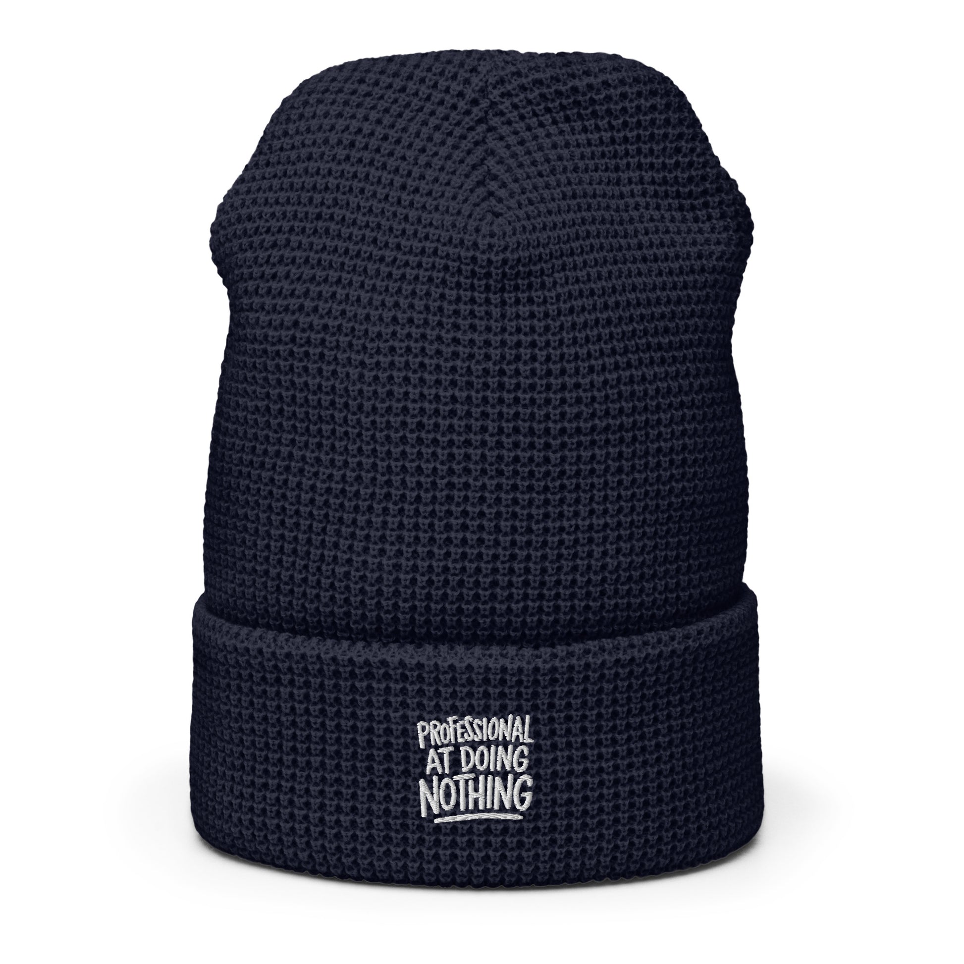 Professional at Doing Nothing - Sarcastic Beanie in Beanie Navy - Front View | Sarcastic Beanie | PureSarcasm