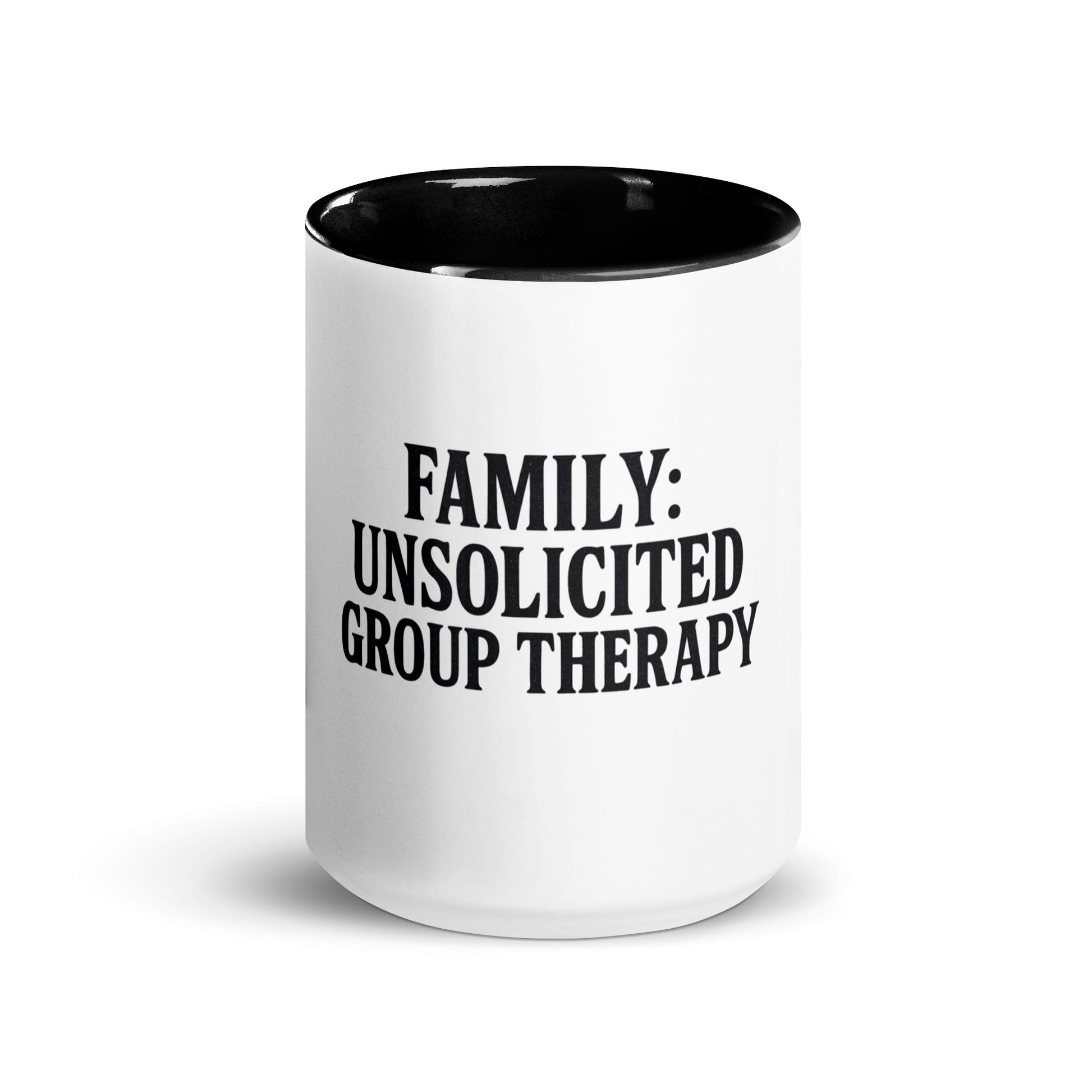 Family: Unsolicited Group Therapy™ - Sarcastic Mug | PureSarcasm in Mug With Color - Front View | Sarcastic Mug | PureSarcasm