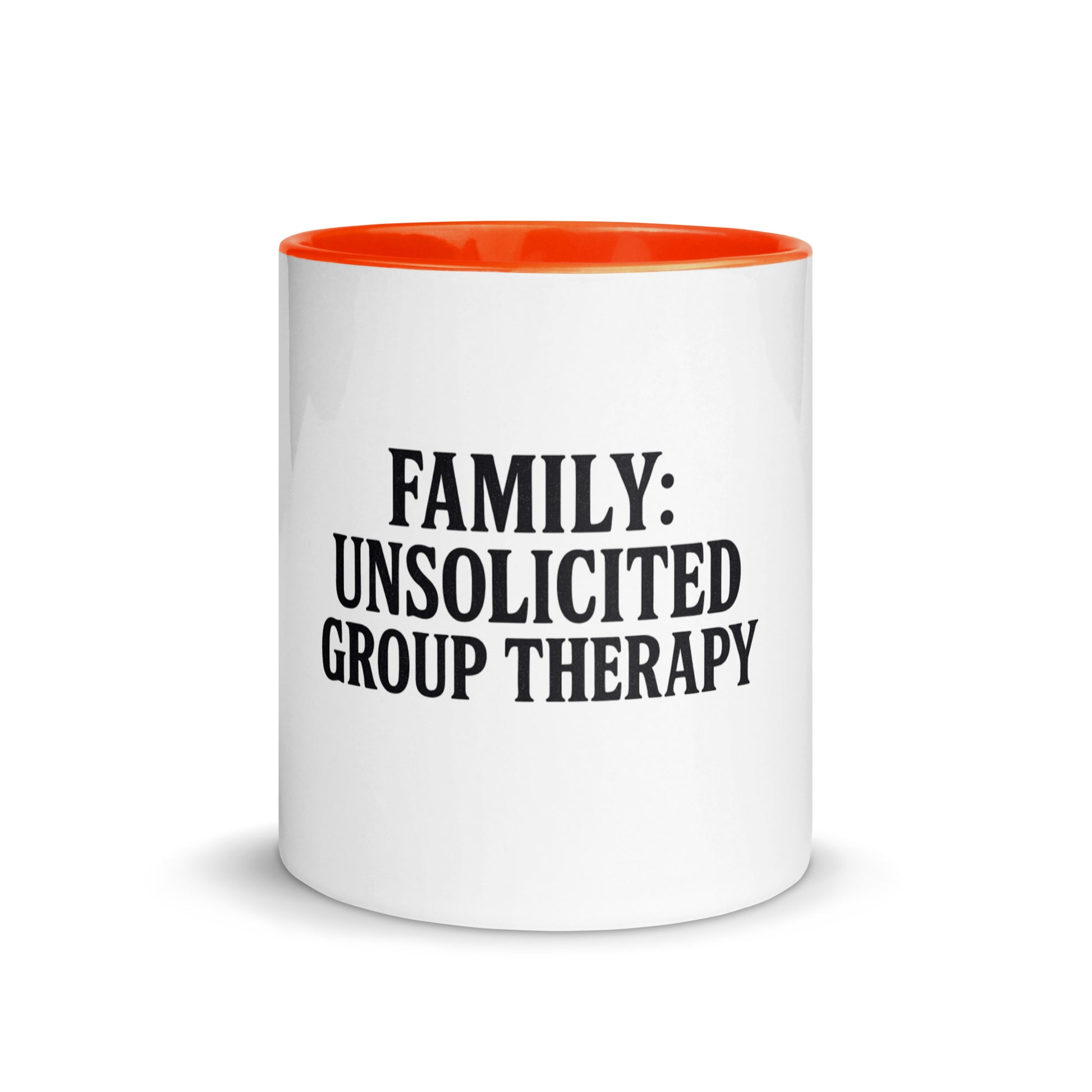 Family: Unsolicited Group Therapy™ - Sarcastic Mug | PureSarcasm in Mug With Color - Front View | Sarcastic Mug | PureSarcasm
