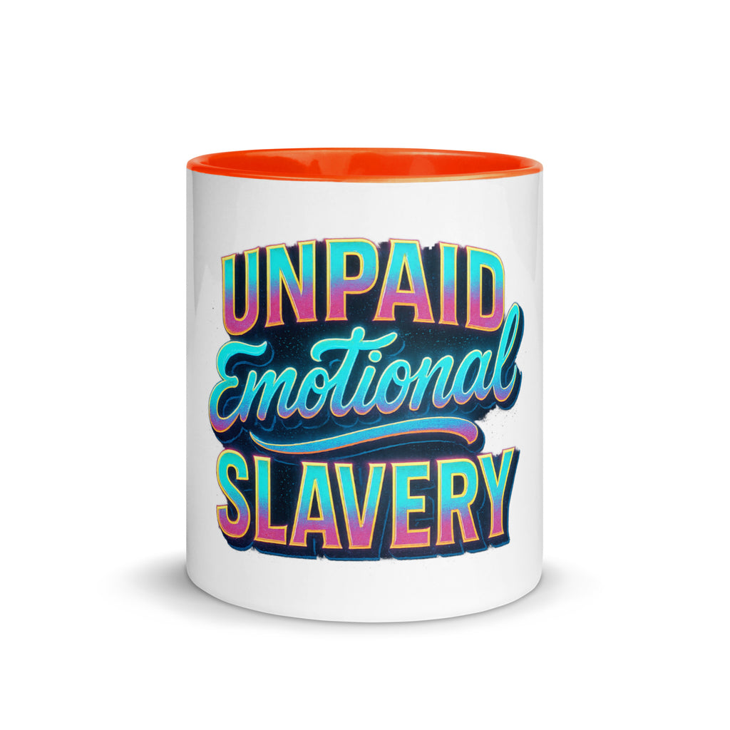 Unpaid Emotional Slavery sarcastic mug from PureSarcasm