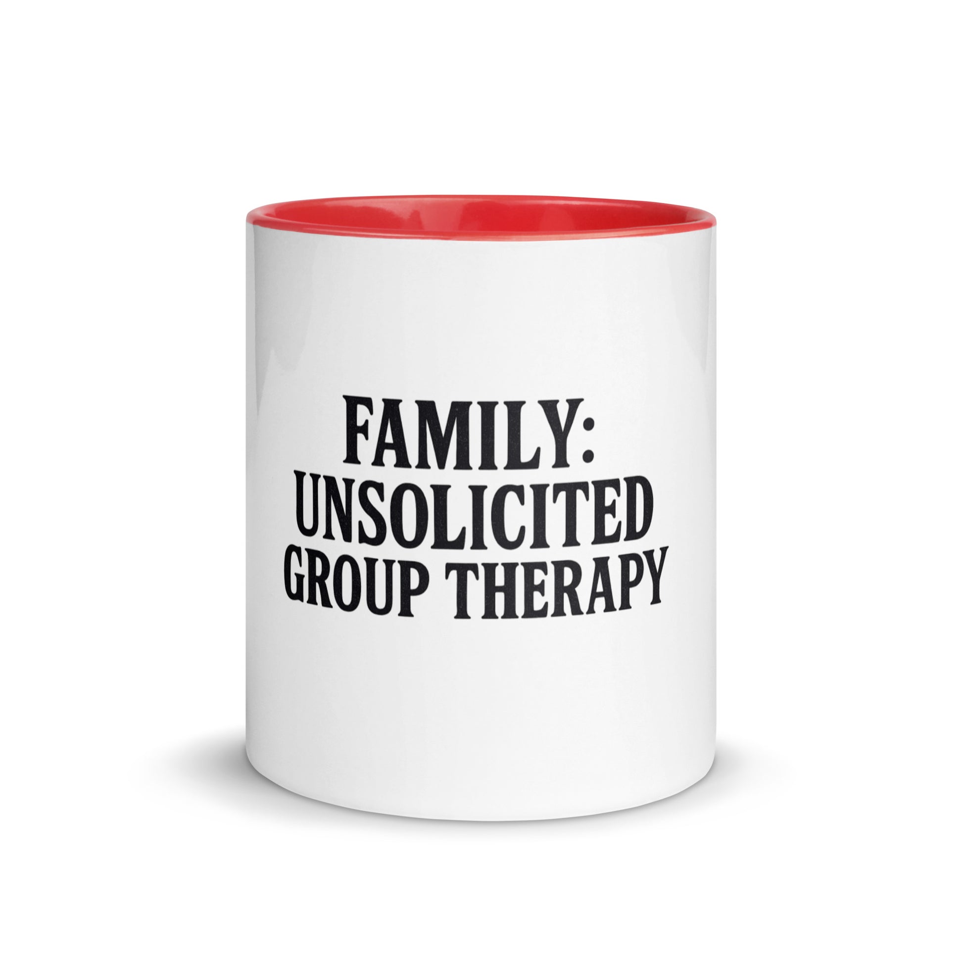 Family: Unsolicited Group Therapy™ - Sarcastic Mug | PureSarcasm in Mug With Color - Front View | Sarcastic Mug | PureSarcasm