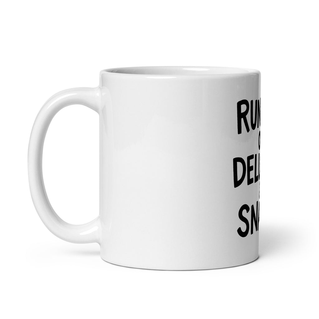Running on Delusion & Snacks - Sarcastic Mug in Oz Handle On - Left Side | Sarcastic Mug | PureSarcasm