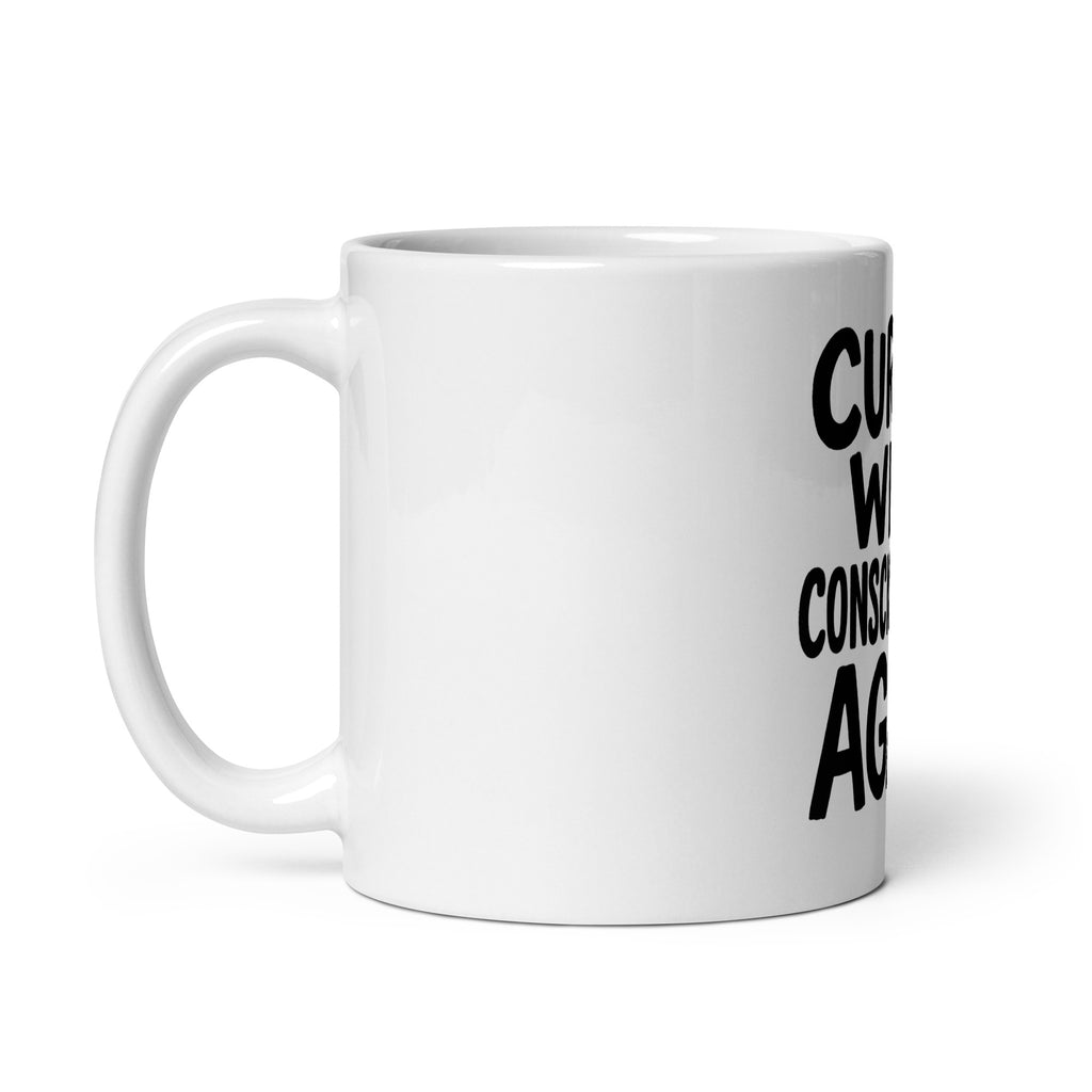 Cursed With Consciousness Again - Sarcastic Mug in Oz Handle On - Left Side | Sarcastic Mug | PureSarcasm