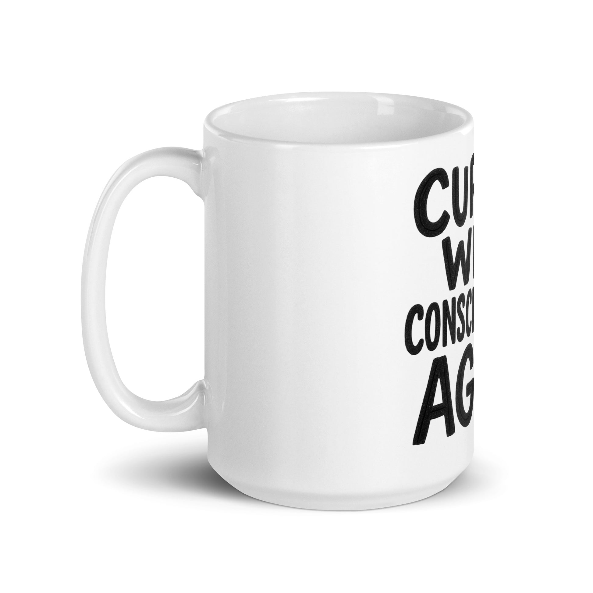 Cursed With Consciousness Again - Sarcastic Mug in Oz Handle On - Left Side | Sarcastic Mug | PureSarcasm