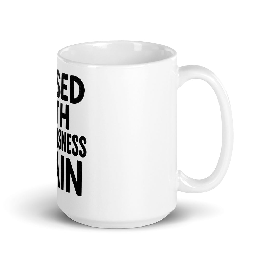 Cursed With Consciousness Again - Sarcastic Mug in Oz Handle On - Right Side | Sarcastic Mug | PureSarcasm