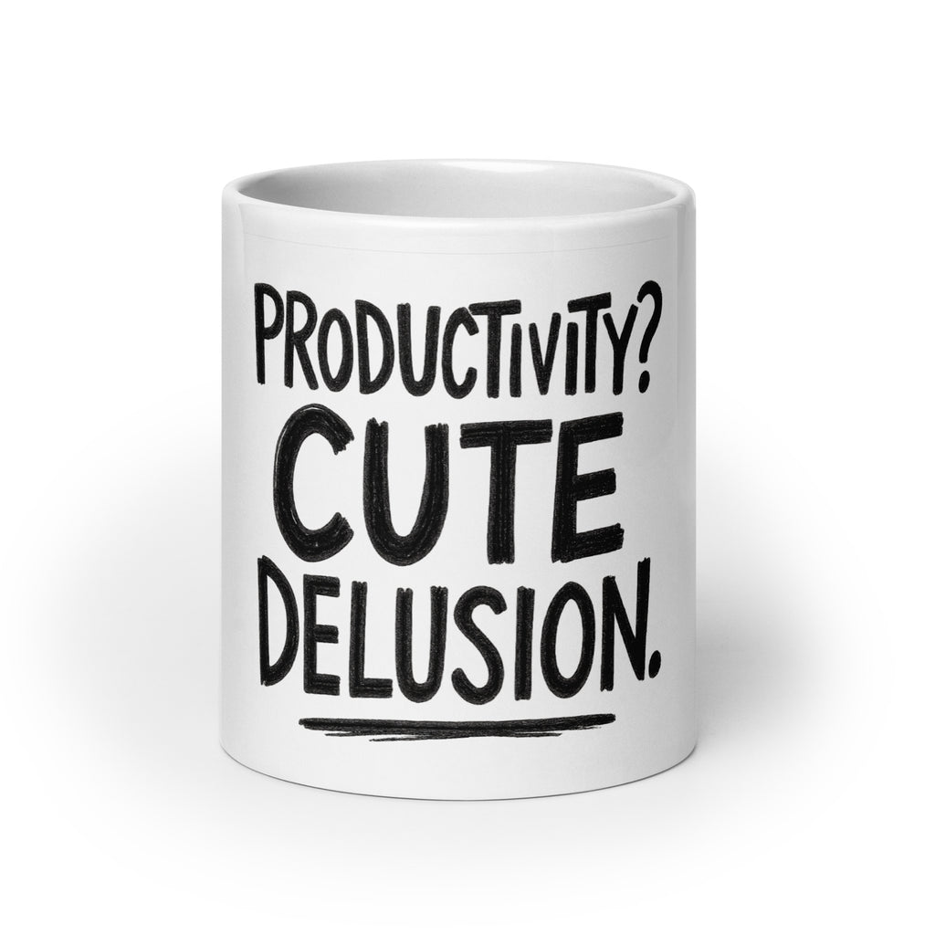 Productivity? Cute Delusion. - Sarcastic Mug in Oz - Front View | Sarcastic Mug | PureSarcasm