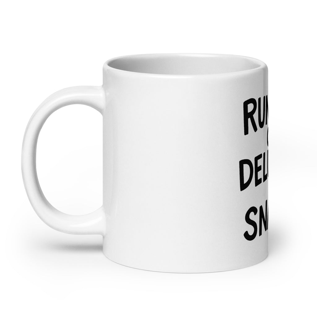 Running on Delusion & Snacks - Sarcastic Mug in Oz Handle On - Left Side | Sarcastic Mug | PureSarcasm