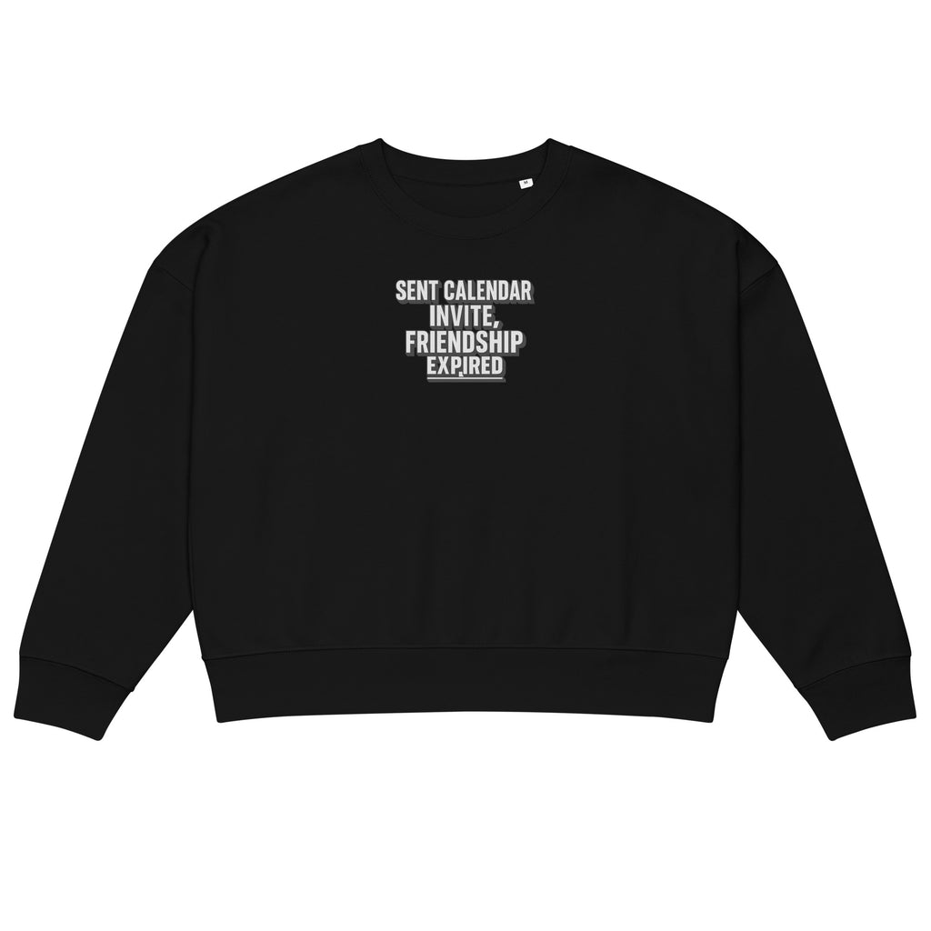 PureSarcasm sarcastic sweatshirt - neck black, front view