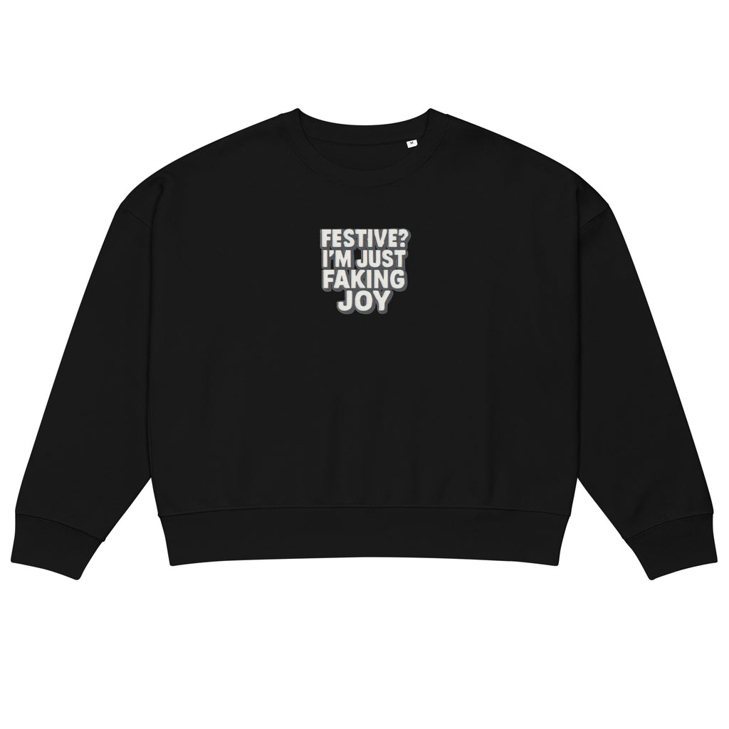 PureSarcasm sarcastic sweatshirt - neck black, front view