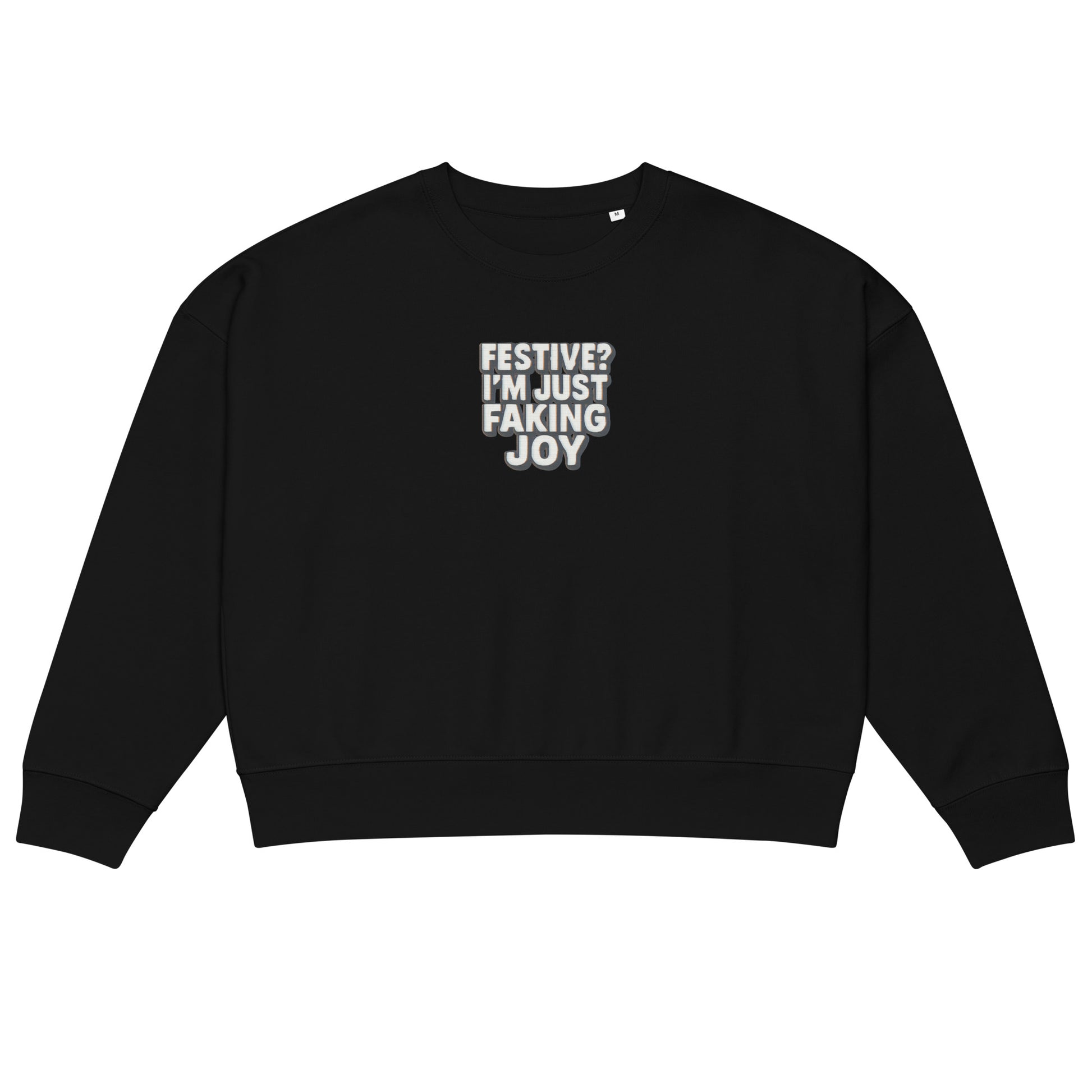PureSarcasm sarcastic sweatshirt - neck black, front view