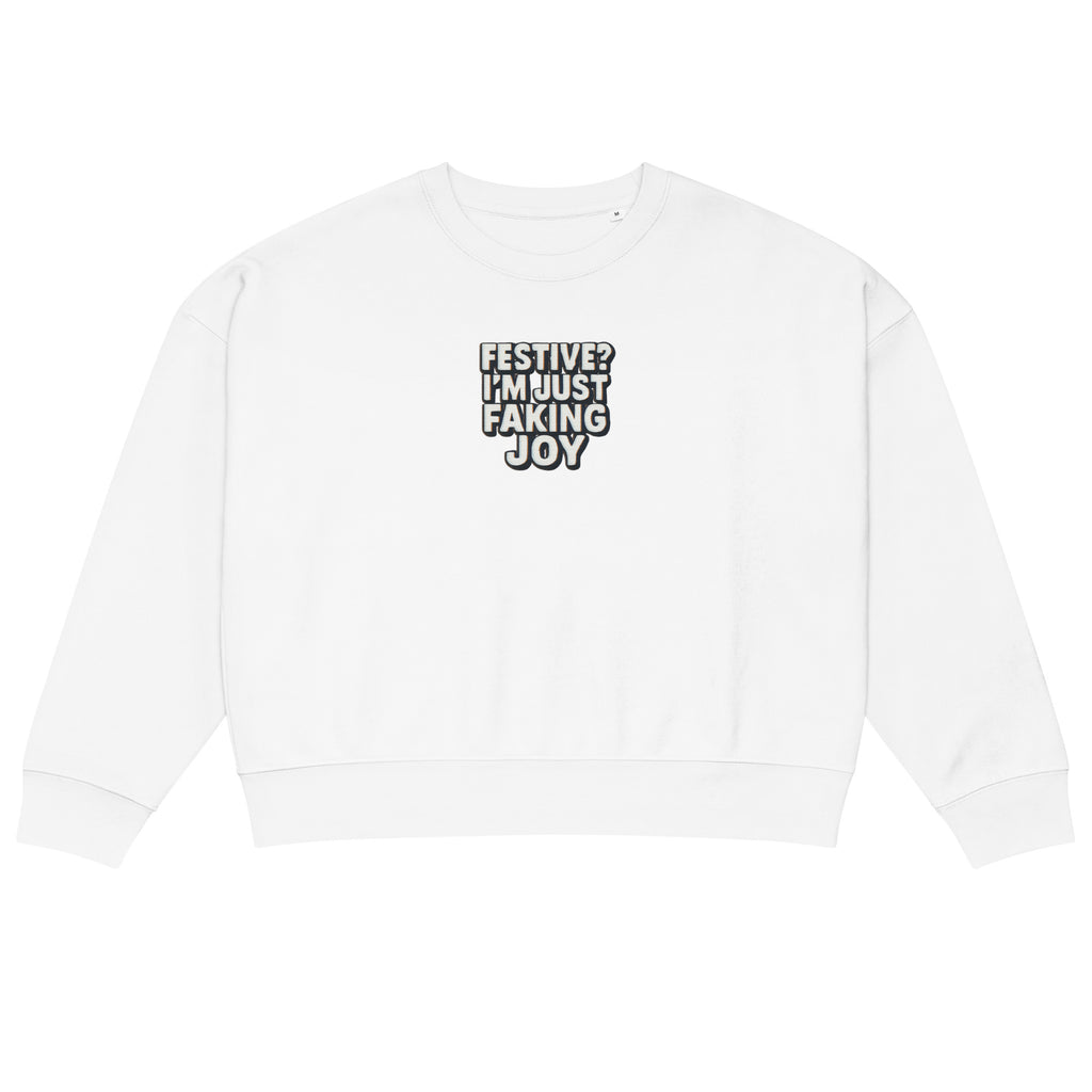 PureSarcasm sarcastic sweatshirt - neck white, front view