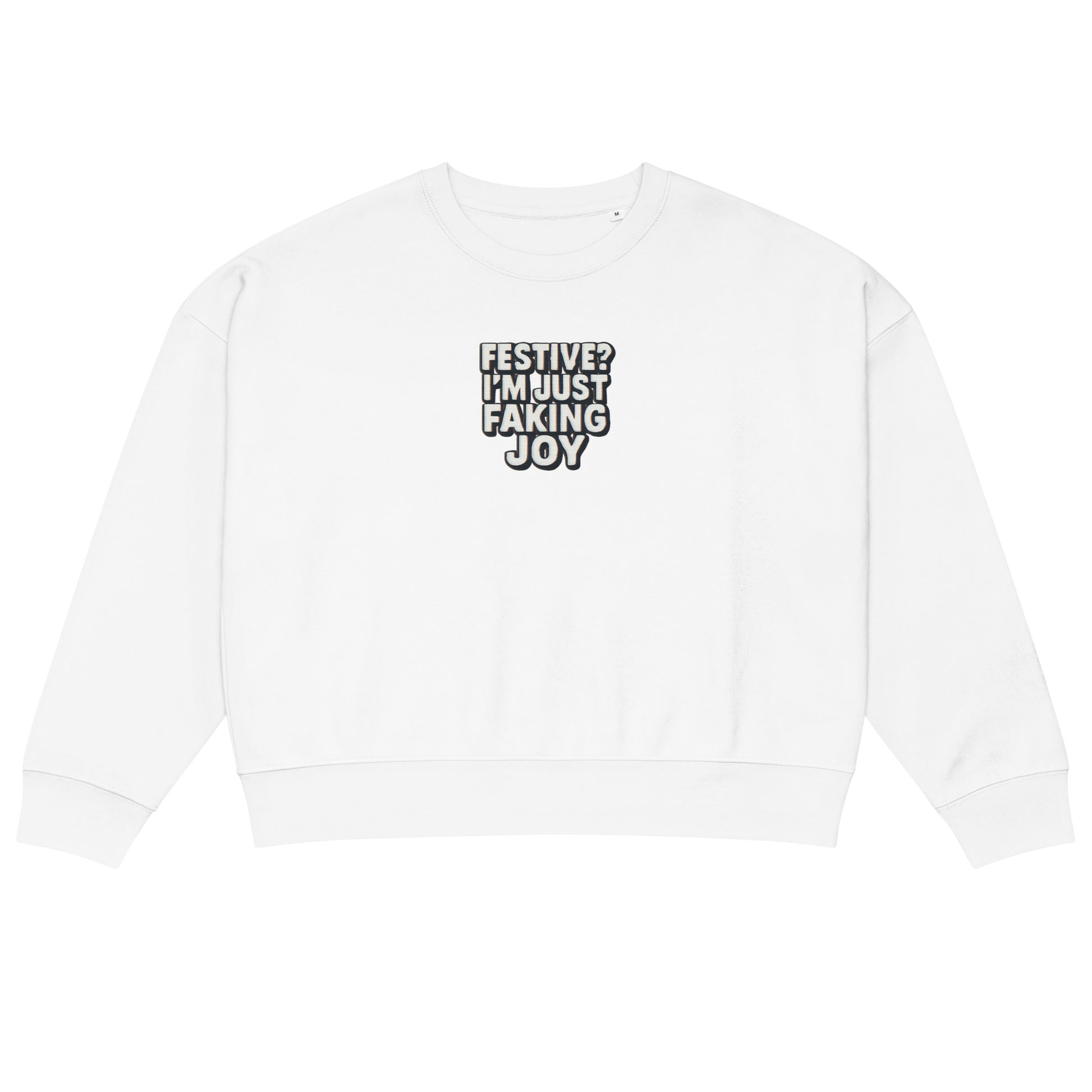PureSarcasm sarcastic sweatshirt - neck white, front view
