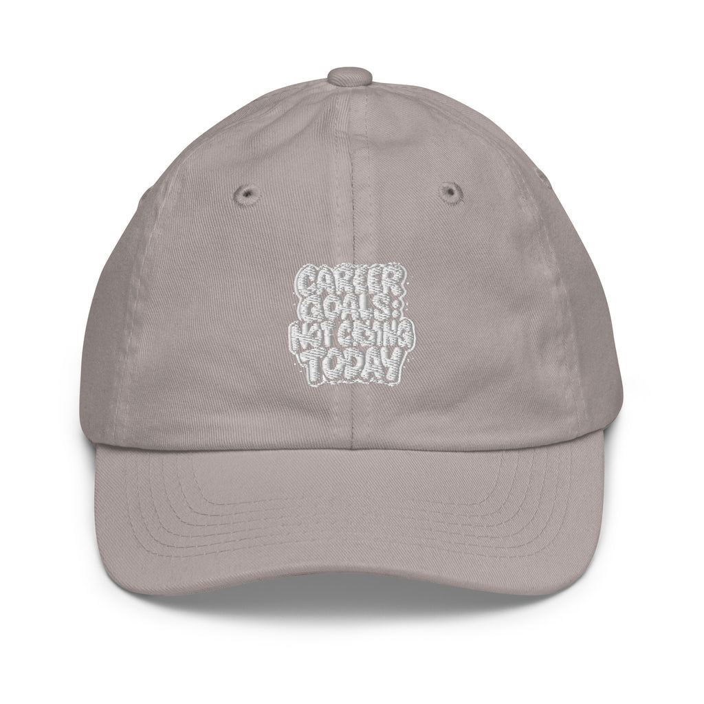 Career Goals: Not Crying Today - Sarcastic Hat in Baseball Cap Grey - Front View | Sarcastic Hat | PureSarcasm