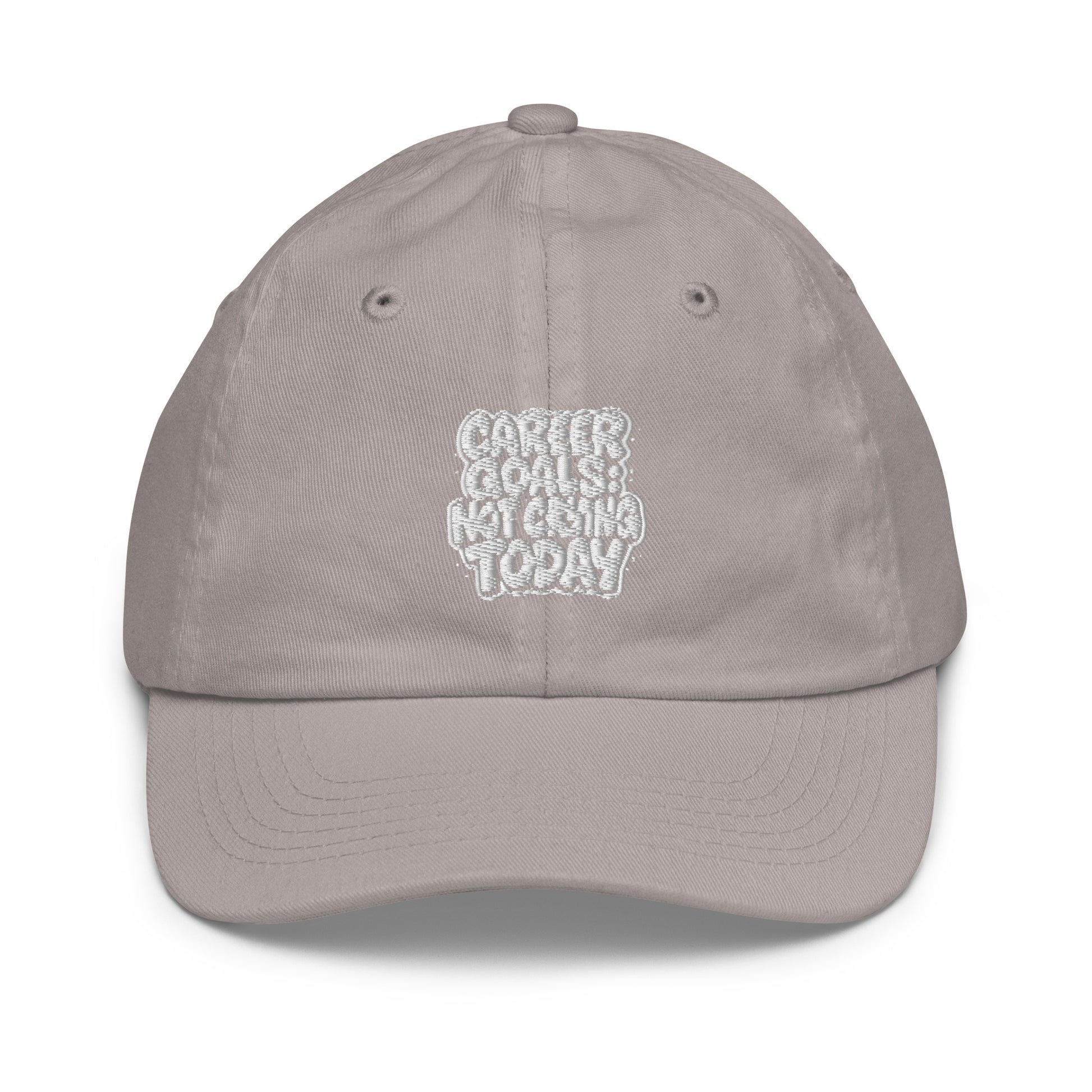 Career Goals: Not Crying Today - Sarcastic Hat in Baseball Cap Grey - Front View | Sarcastic Hat | PureSarcasm