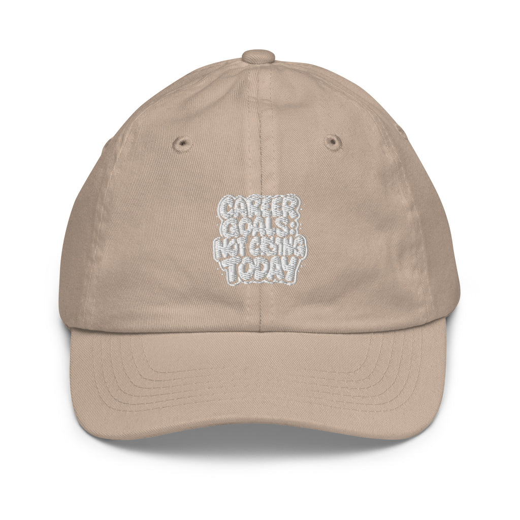 Career Goals: Not Crying Today - Sarcastic Hat in Baseball Cap Khaki - Front View | Sarcastic Hat | PureSarcasm