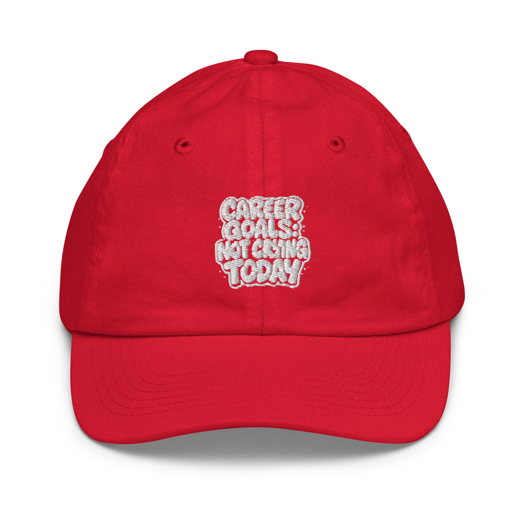Career Goals: Not Crying Today - Sarcastic Hat in Baseball Cap Red - Front View | Sarcastic Hat | PureSarcasm