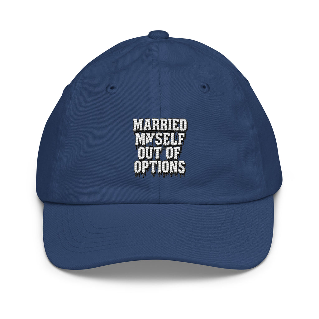 Married Myself Out of Options - Sarcastic Hat | PureSarcasm in Baseball Cap Royal - Front View | Sarcastic Hat | PureSarcasm